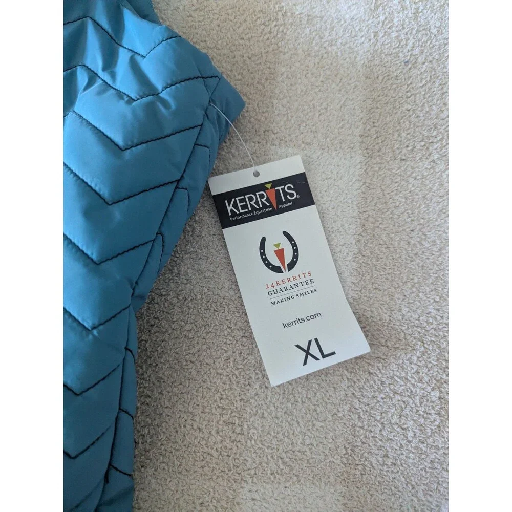 Kerrits Horseplay Quilted Vest Size XL NWT Blue Denim Equestrian Puffer Vest 405
